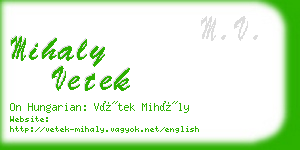 mihaly vetek business card